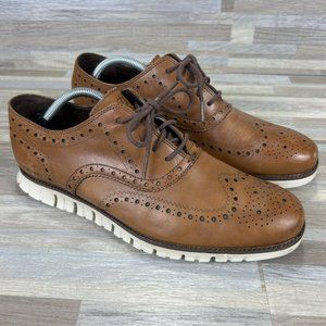Cole Haan Zerogrand Men’s Size 11.5 M Tan Leather Wingtip Oxford Shoes C14493